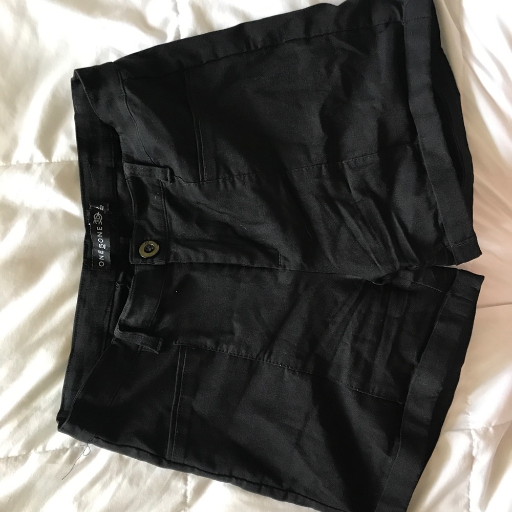 Black material shorts